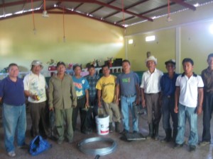 The crew. Pastor Santiago whom I am staying with is second from the left. White shirt and cowboy hat is the pastor of Mont Moria church where the work is being done.